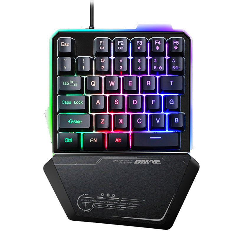 لوحة المفاتيح الميكانيكية للألعاب الميكانيكية RGB بيد واحدة