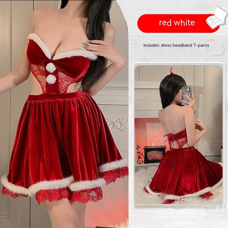 أزياء نسائية أزياء عيد الميلاد فستان أحمر أنبوبي علوي
