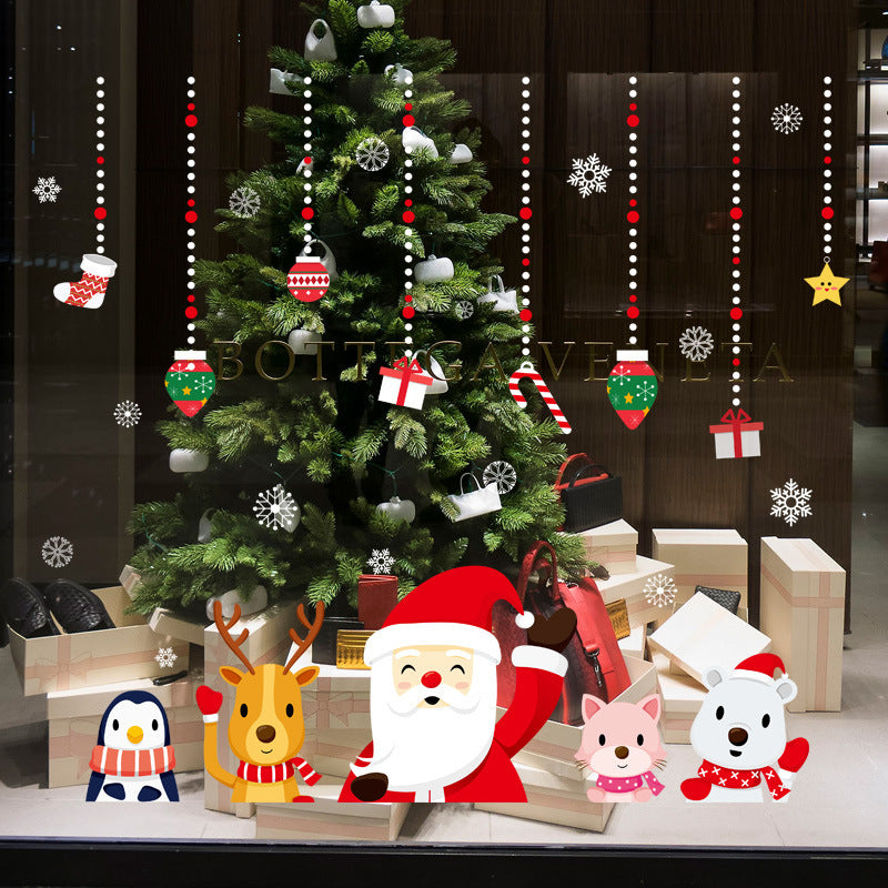 زينة ملصقات زجاج نوافذ زجاج عيد الميلاد