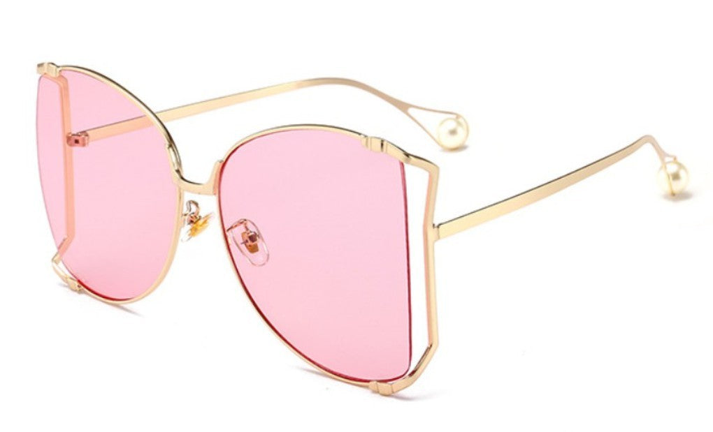 نظارات شمسية مربعة الشكل نسائية بإطار معدني موضة النساء