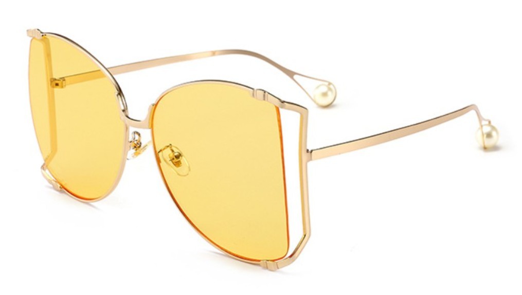 نظارات شمسية مربعة الشكل نسائية بإطار معدني موضة النساء