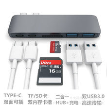 متوافق مع Apple، محور محطة إرساء قارئ محور USB3.0 مزدوج الرأس USB3.0 من النوع c الجديد