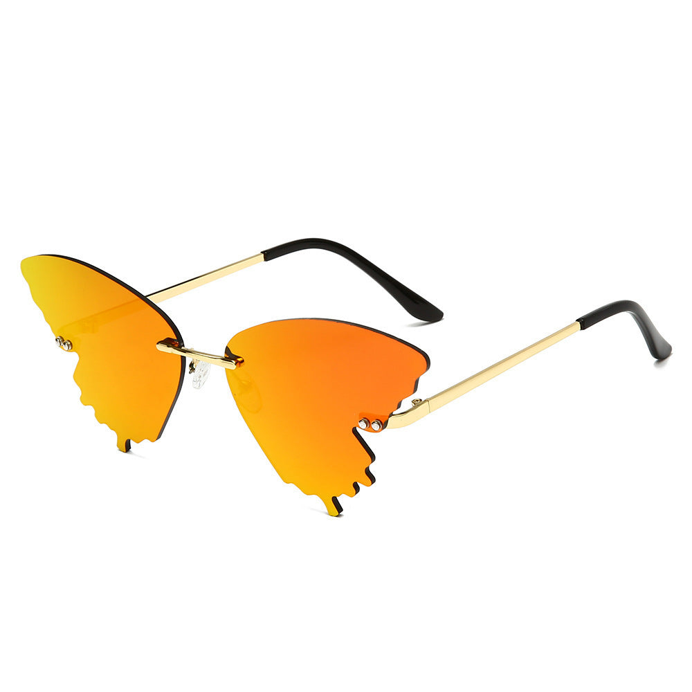 نظارات شمسية جنسية على شكل فراشة للرجال والنساء في موضة الشارع الملونة بالحبر الملون