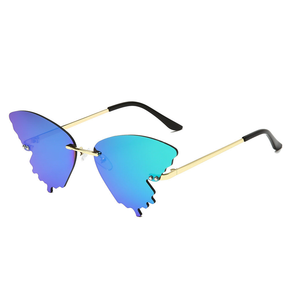 نظارات شمسية جنسية على شكل فراشة للرجال والنساء في موضة الشارع الملونة بالحبر الملون