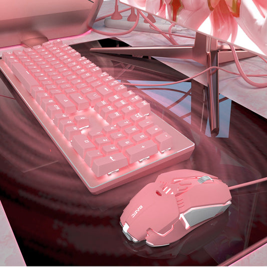طقم لوحة مفاتيح وماوس ميكانيكي حقيقي وردي اللون وردي اللون وردي اللون الوردي مجموعة ماوس وألعاب ألعاب لطيفة للبنات مخصص للألعاب سلكية محور أخضر محور أحمر قلب فتاة مضيئة سلكية