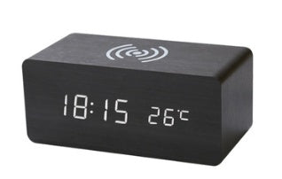 مصنع للبيع بالجملة ساعة خشبية ذكية ذكية لاسلكية ذكية للتحكم في الصوت صديقة للبيئة صديقة للبيئة ساعة خشبية LED منبه خشبي منزلي إلكتروني خشبي