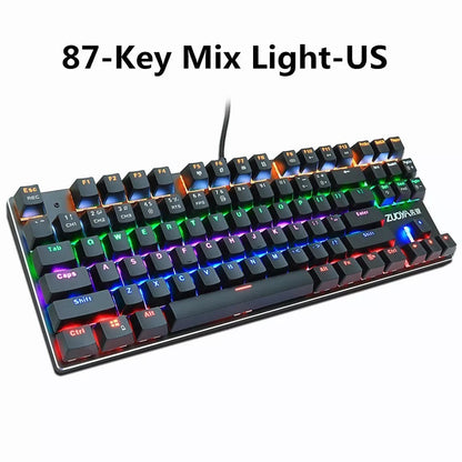 لوحة مفاتيح ميكانيكية ذات 87 مفتاحًا لوحة مفاتيح الألعاب ذات المحور الأخضر والمحور الأحمر