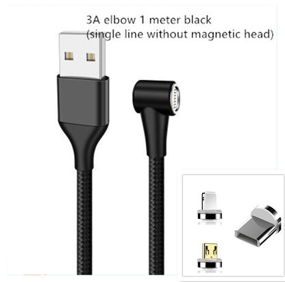 متوافق مع Apple، كابل USB مغناطيسي سريع الشحن بسلك بيانات Micro USB من النوع C سلك مغناطيسي لشاحن الهاتف المحمول