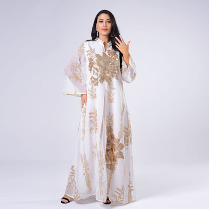 الشرق الأوسط فستان جديد من الترتر المطرز بالترتر الخفيف فستان حفلات المشاهير الفاخر الإسلامي
