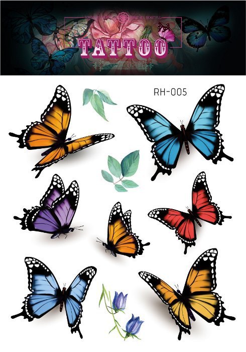 ملصقات وشم الفراشة ثلاثية الأبعاد ملصقات الوشم التي يمكن التخلص منها