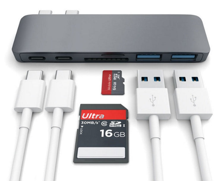 متوافق مع Apple، موزع USB من النوع C إلى موزع قارئ بطاقة TF SD 3.0 مع موزع USB C Hub Dock