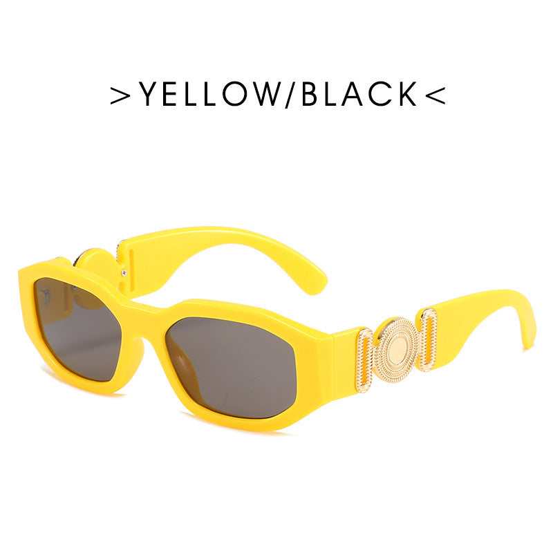نظارات شمسية بإطار معدني مفصلي صغير نظارات شمسية ريترو مضلعة نظارات شمسية نسائية