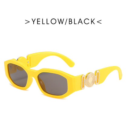 نظارات شمسية بإطار معدني مفصلي صغير نظارات شمسية ريترو مضلعة نظارات شمسية نسائية