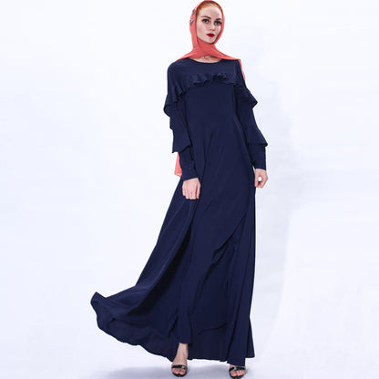 فستان نسائي إسلامي نسائي طويل جنية بتنورة طويلة مع أرجوحة كبيرة