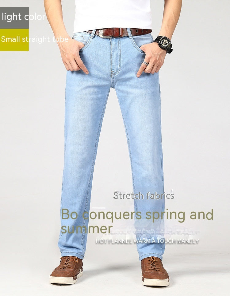 بنطال جينز صيفي للرجال ذو قصة مستقيمة
