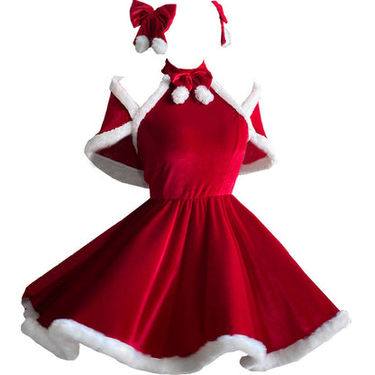 فستان تنكري للسيدة سانتا كلوز سانتا كلوز النسائي لعيد الميلاد