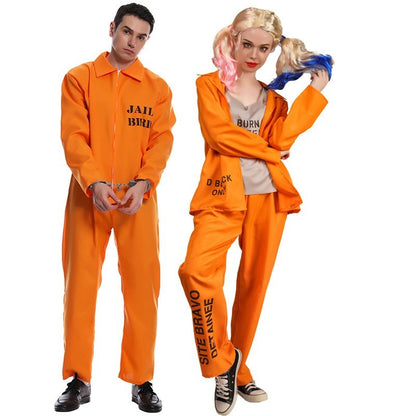 بدلة تنكرية لحفلة تنكرية برتقالية اللون برتقالية اللون للسجين