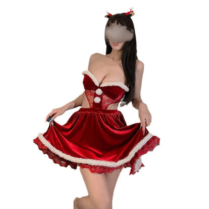 أزياء نسائية أزياء عيد الميلاد فستان أحمر أنبوبي علوي