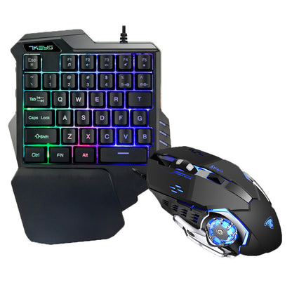 لوحة المفاتيح الميكانيكية للألعاب الميكانيكية RGB بيد واحدة