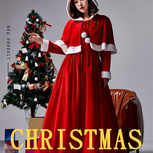 زي عيد الميلاد فستان شال بلونين من الشال