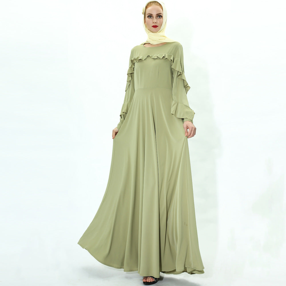 فستان نسائي إسلامي نسائي طويل جنية بتنورة طويلة مع أرجوحة كبيرة