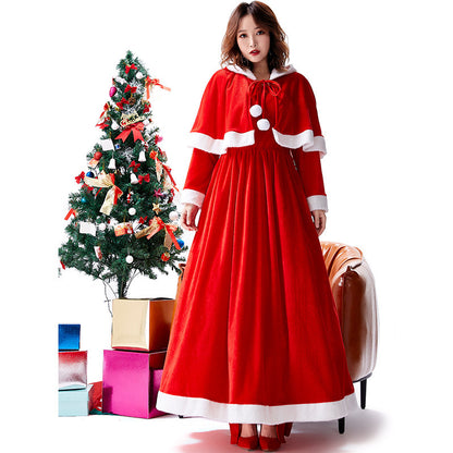 زي عيد الميلاد فستان شال بلونين من الشال