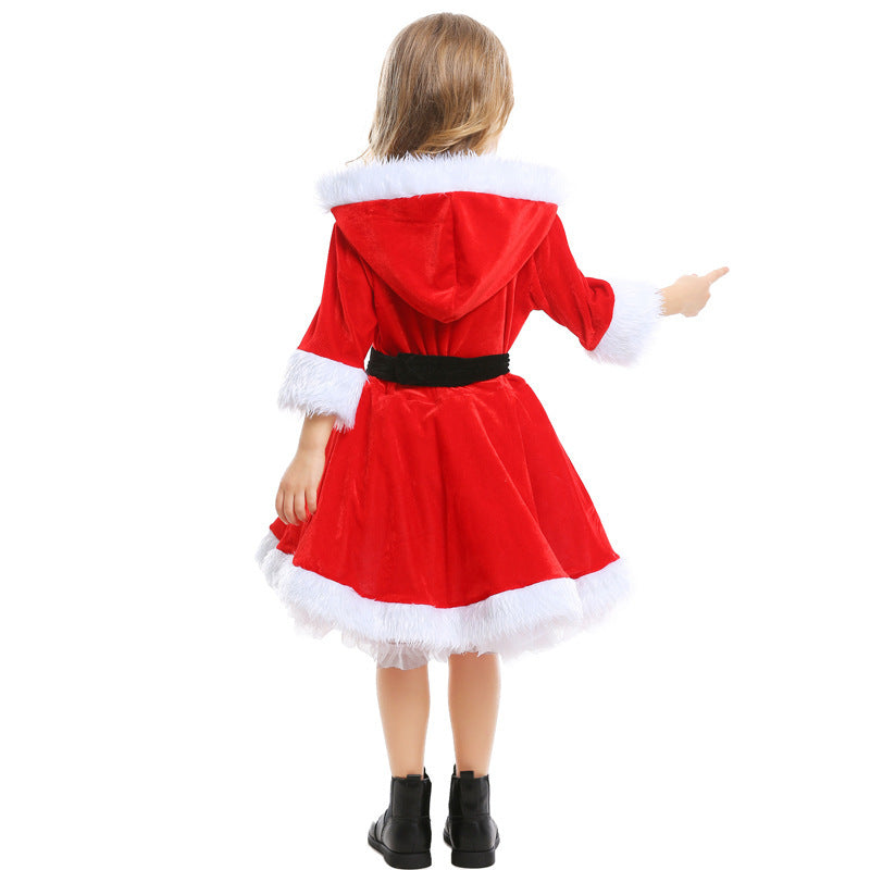 فستان تنورة توتو من التول الأحمر لبابا نويل فتاة الكريسماس