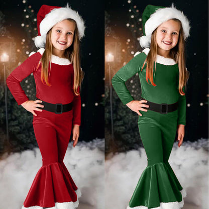 فستان بنات بأكمام طويلة واسعة بأكمام طويلة لعيد الميلاد