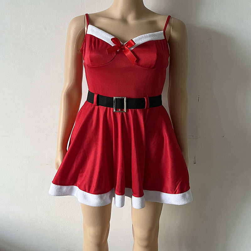 أزياء نسائية فستان أحمر كريسماس نسائي