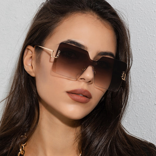نظارات شمسية مربعة الشكل بإطار كبير جديد للرجال والنساء