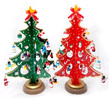 زينة شجرة عيد الميلاد الإبداعية شجرة عيد الميلاد زينة سطح المكتب زينة شجرة عيد الميلاد الخشبية
